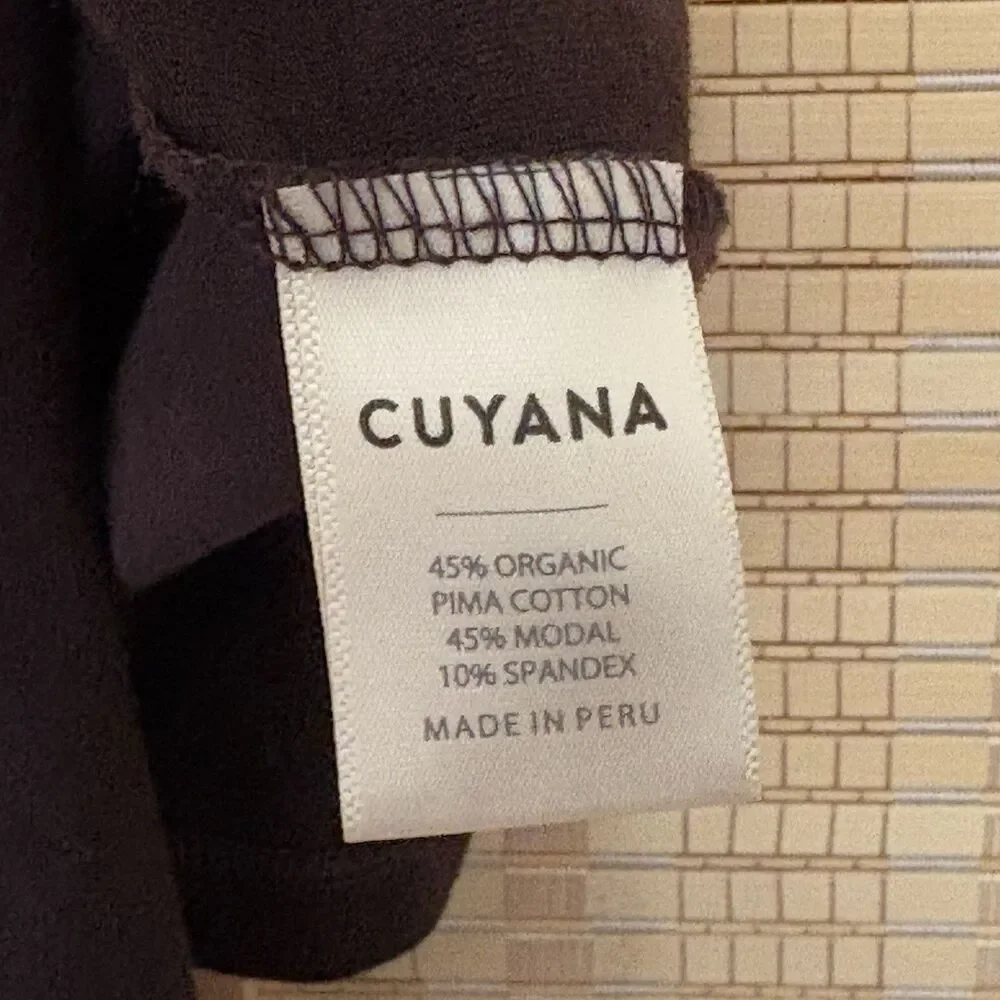 CUYANA Dolman Sleeve Midi Dress Medium Organic Pima Cotton Lagenlook Ruched Cuff - Picture 14 of 15